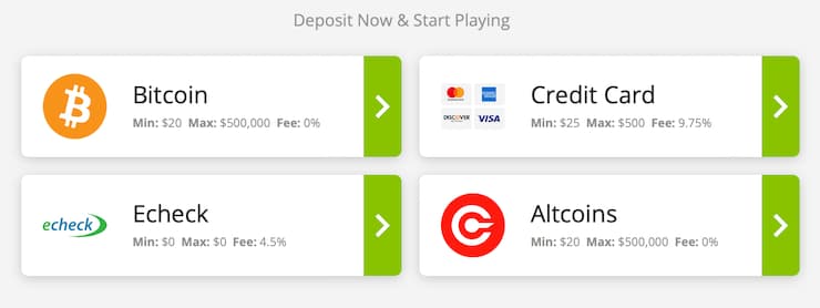 BetOnline Depositing Options