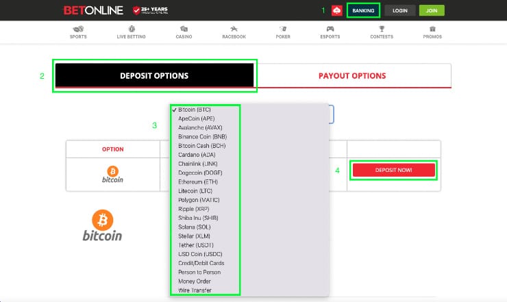 Step 3 BetOnline verify and deposit