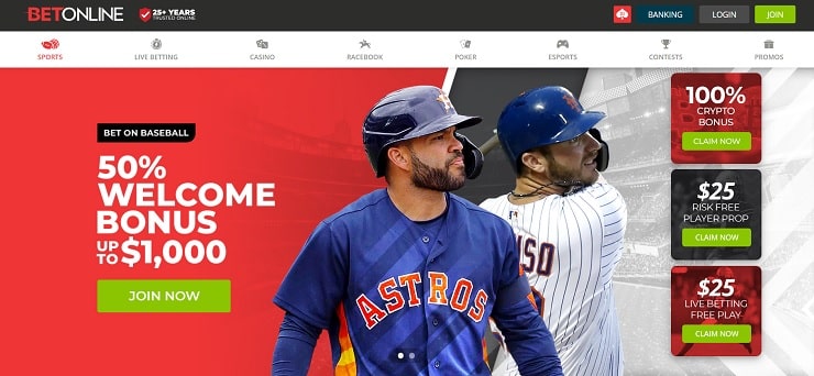 BetOnline Sports Betting Site Homepage