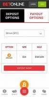 BetOnline deposit screen