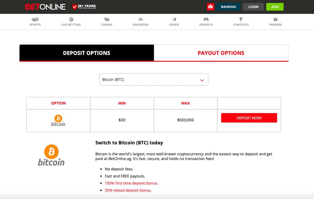 BetOnline step three banking MS