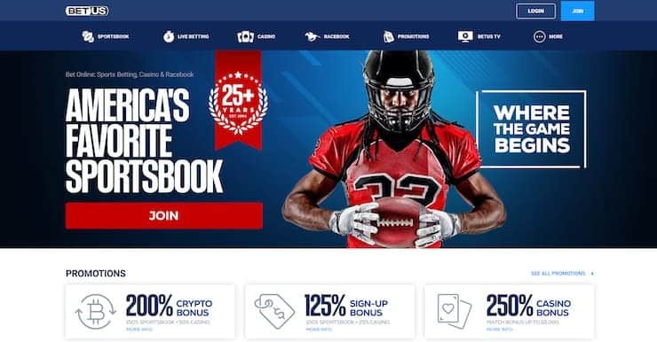 BetUS Sports Betting Homepage