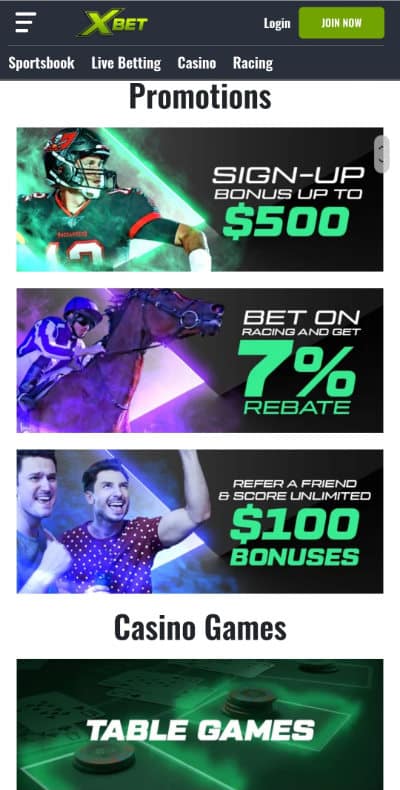 Bonus Offers at XBet Mobile