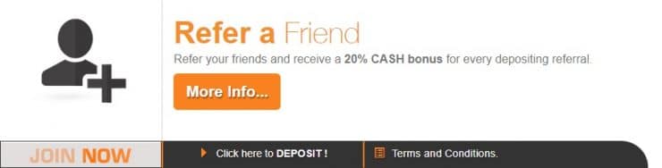 BetNow refer a friend offer screen