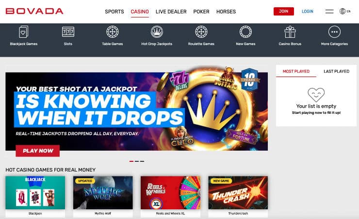 Bovada Casino Games for Real Money 