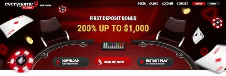 Everygame Poker Welcome Bonus