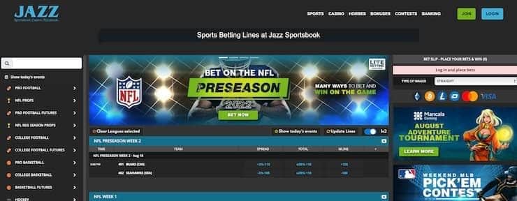 Jazz Sportsbook Homepage