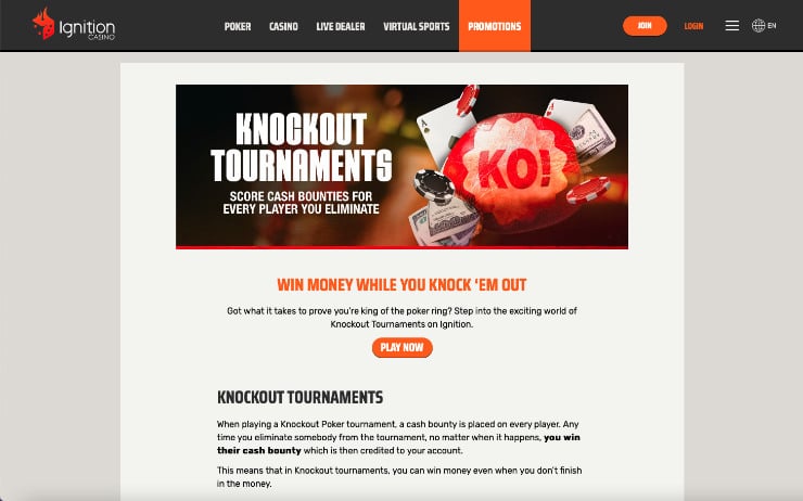 Knockout Tournaments at Ignition