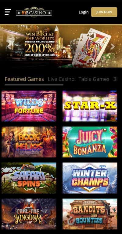MYB Casino for iOS and Android
