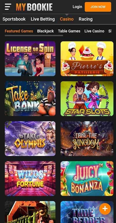 MyBookie Casino Mobile Site