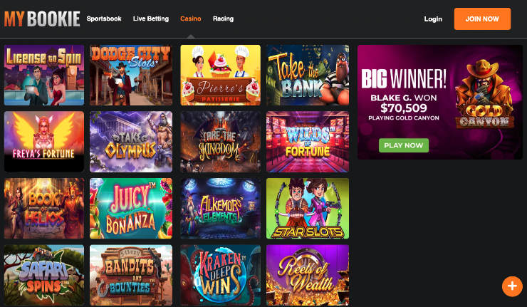 MyBookie Casino Games Online