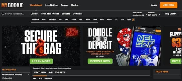 MyBookie Sports Betting Homepage