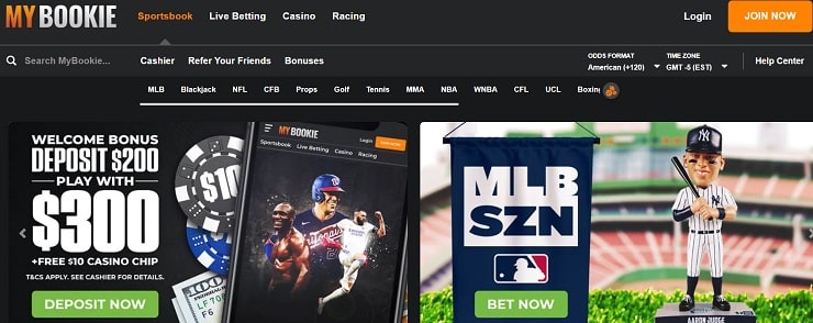 MyBookie Sports Betting Site Homepage