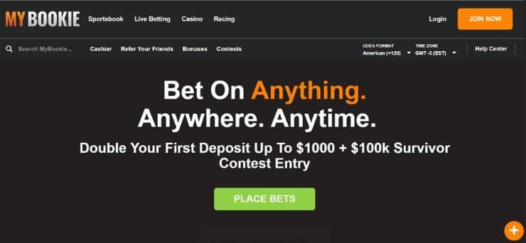 MyBookie homepage Vermont online casinos