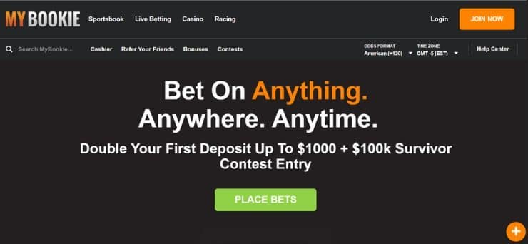 MyBookie homepage