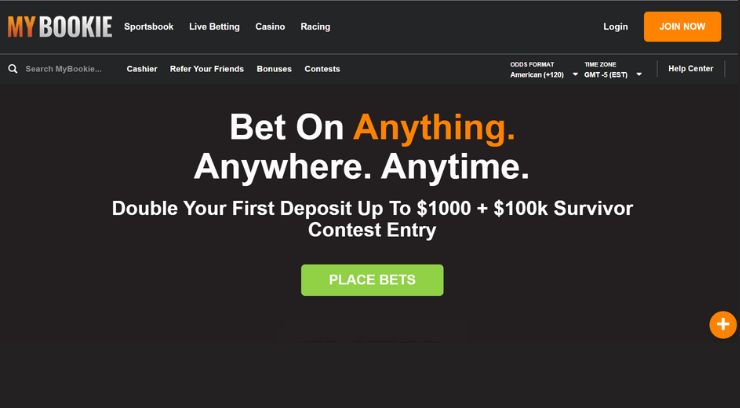 MyBookie homepage