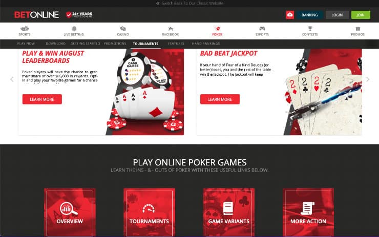 Poker Bonuses at BetOnline