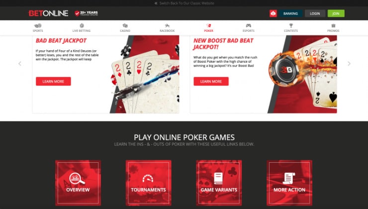 Poker Games at BetOnline