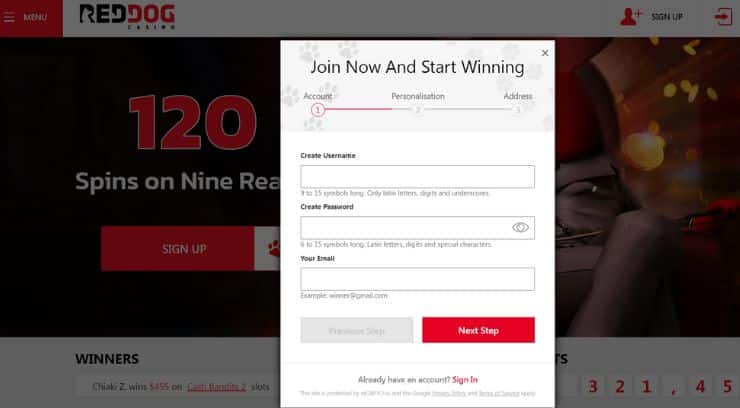 Red-Dog-Casino-Sign-Up-Form