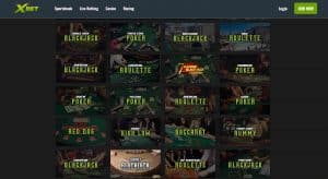 XBet Casino Table Game Lobby