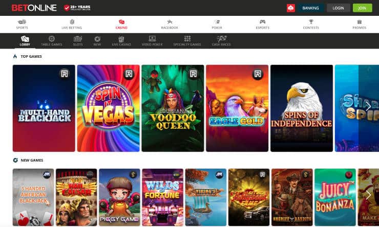 Top Games at BetOnline Casino