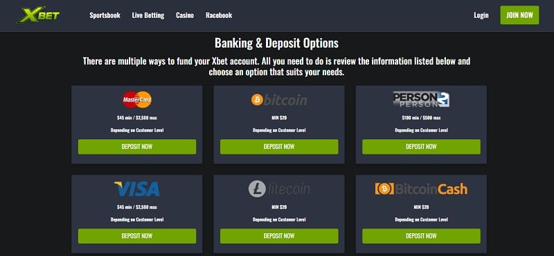 Xbet Banking Options