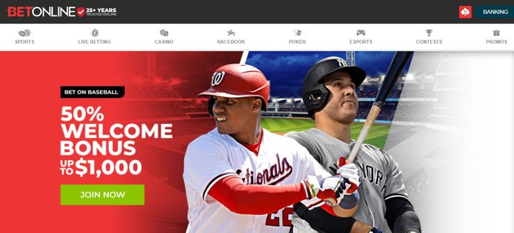 BetOnline homepage for sports betting in New Hampshire