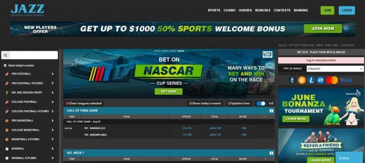 Jazz Sports Betting homepage