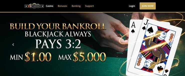 MyB Casino homepage