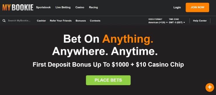 MyBookie homepage for sports betting in Pennsylvania