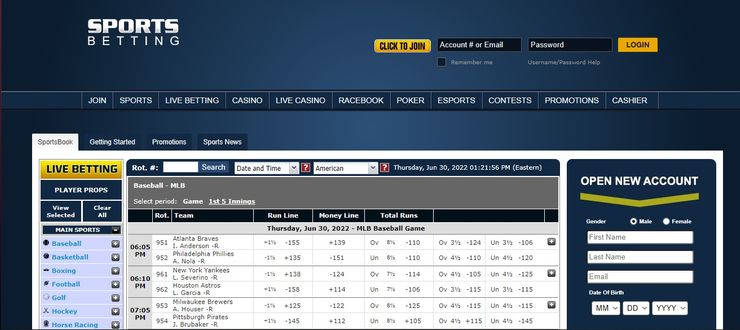 Sportsbetting.ag homepage