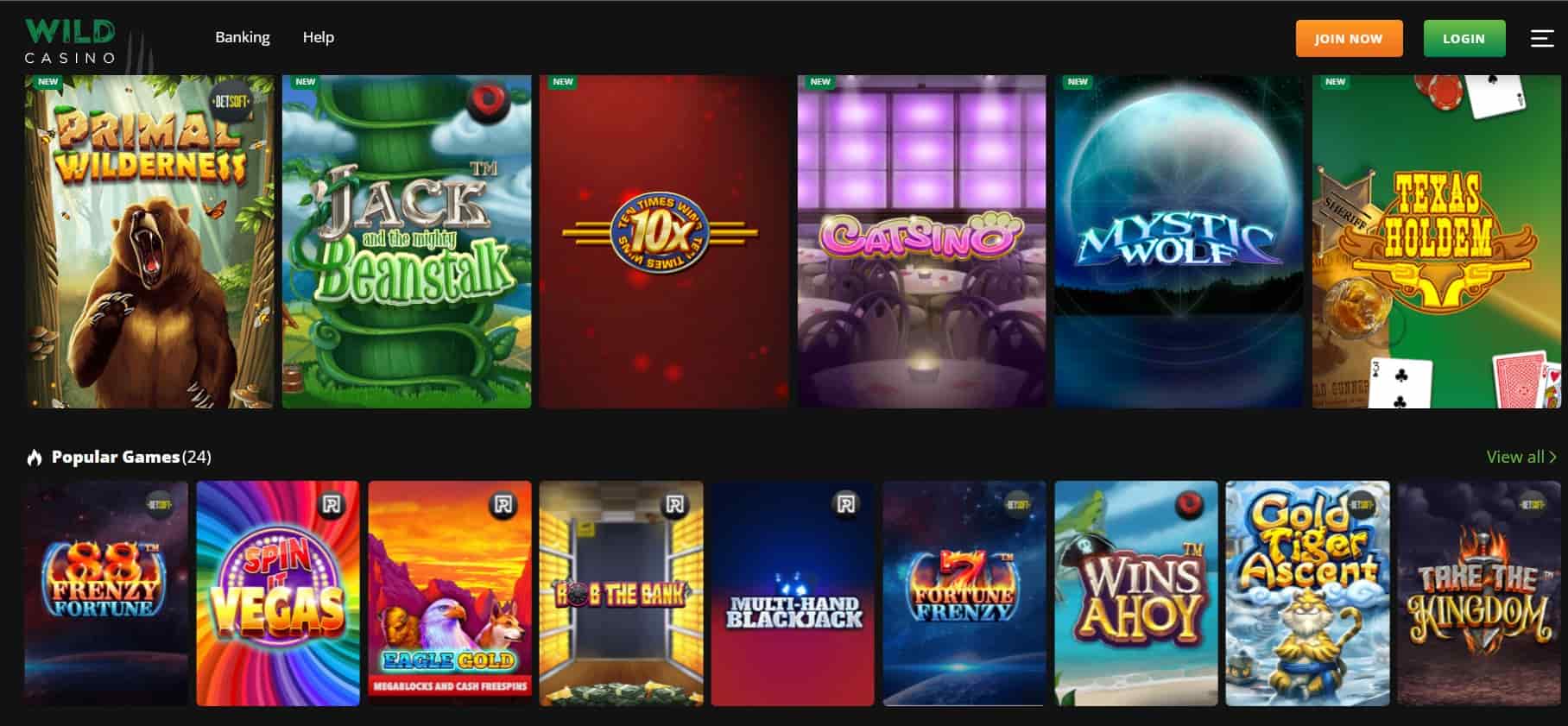 Wild Casino Online Games