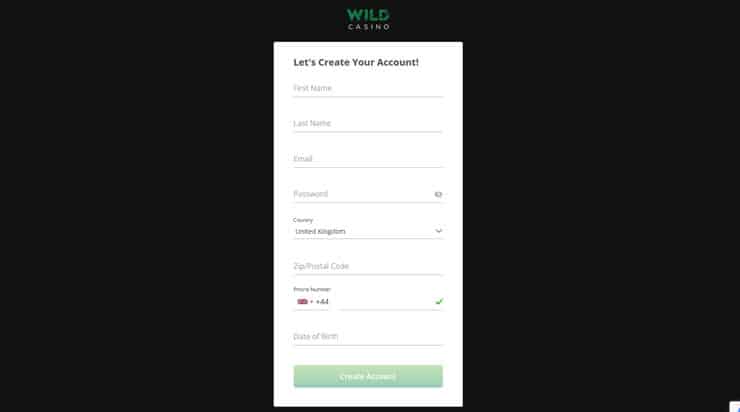 Wild Casino Registration