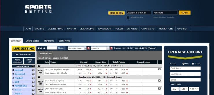 Sportsbetting.ag homepage