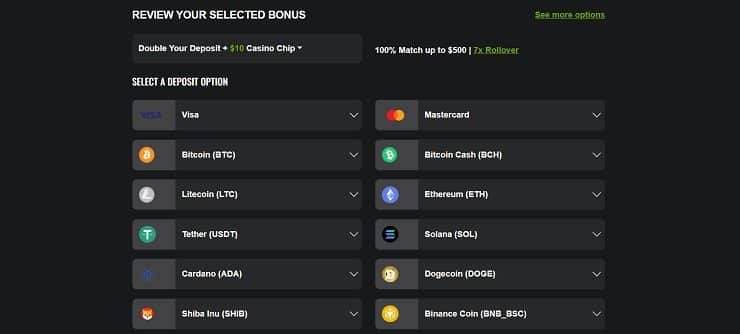 XBet Cashier Deposit Options