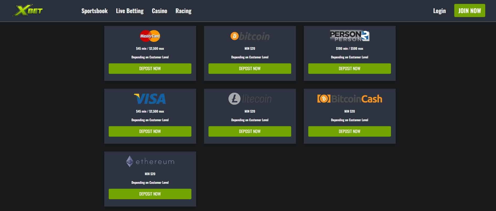 xbet crypto betting options