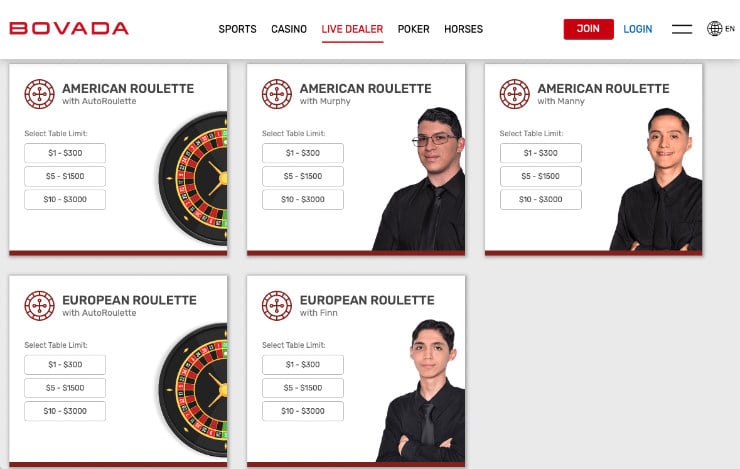American Roulette at Bovada USA
