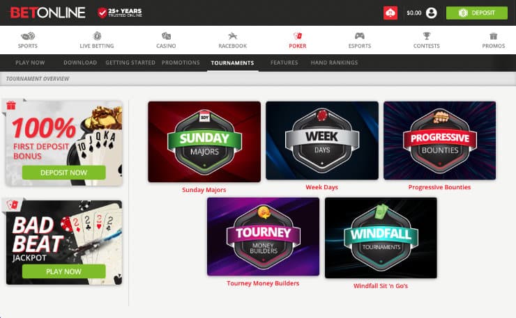 Tournaments Online at BetOnline Casino
