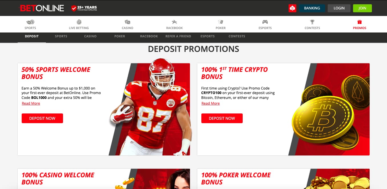 BetOnline sportsbook welcome promo new sites