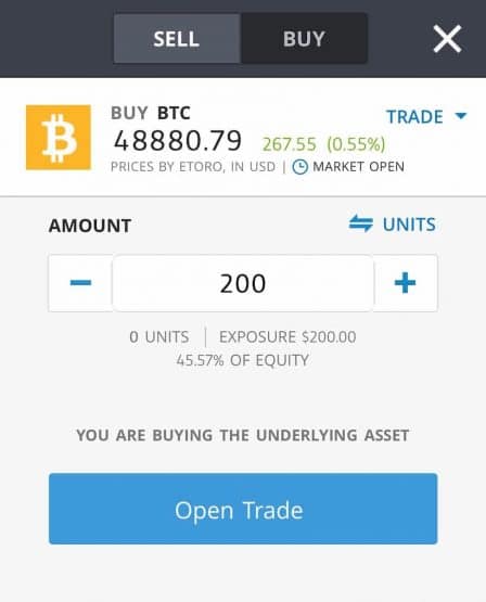 Use eToro to Buy BTC