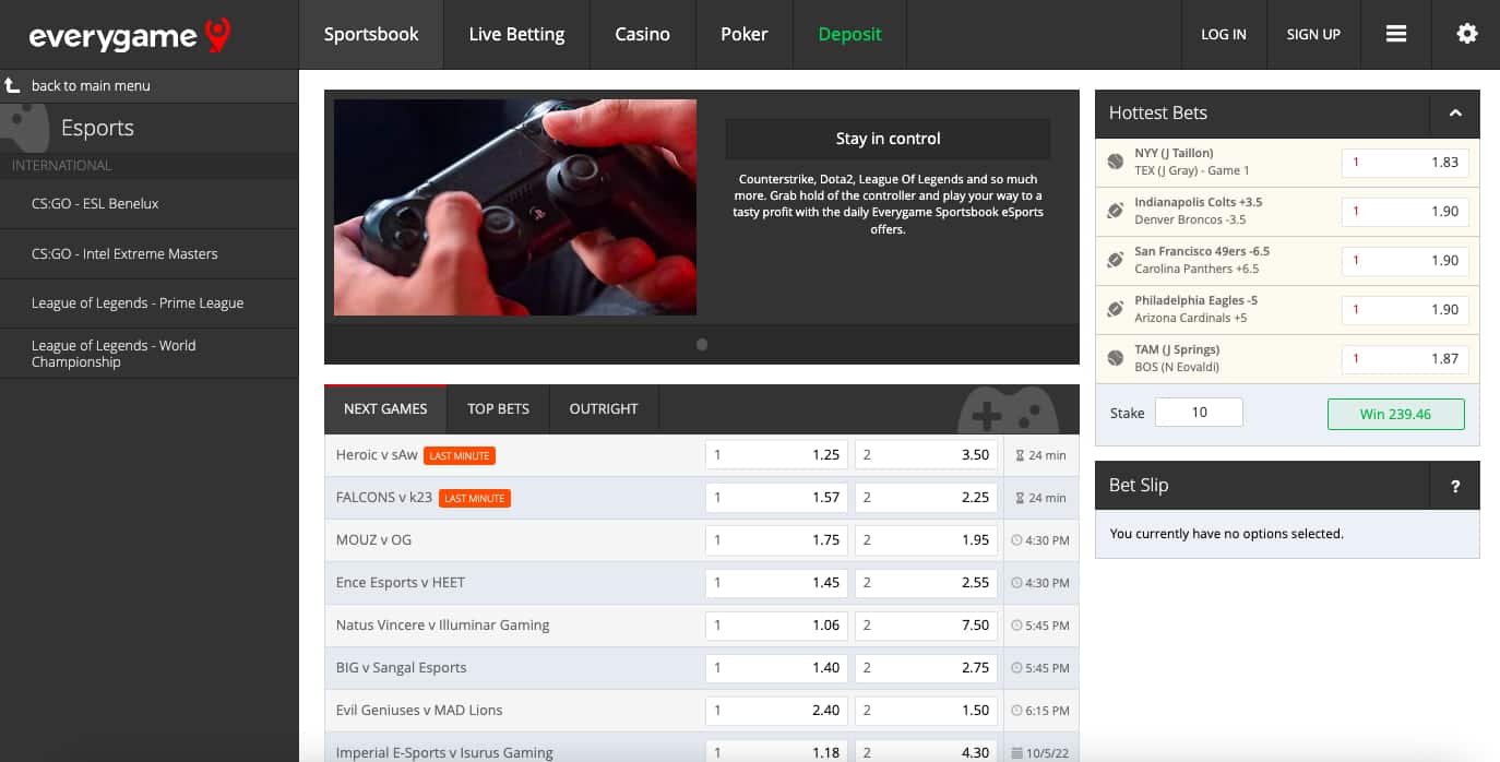 Everygame Esports new betting sites