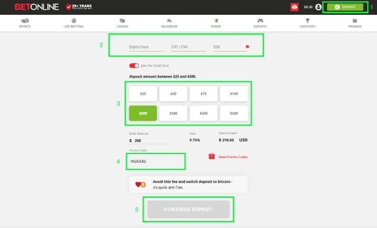 BetOnline Registration Step 3