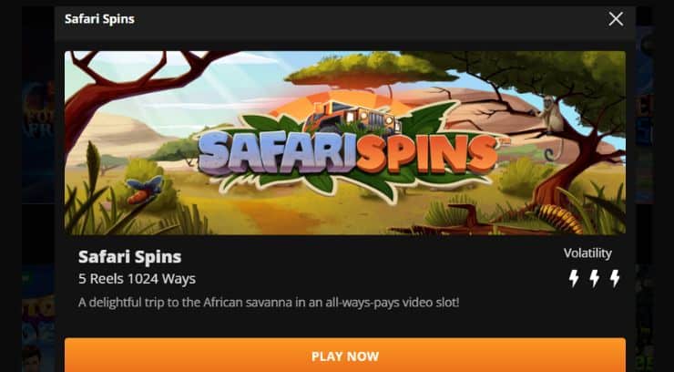 Safari Spins crypto slot game
