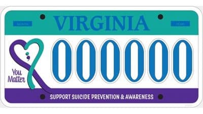 suicide prevention license plate