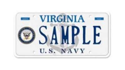 navy license plate