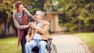 senior man in wheelchair