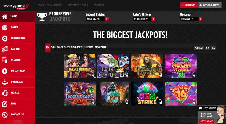 Everygame Casino Jackpots