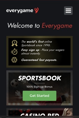 Everygame homepage