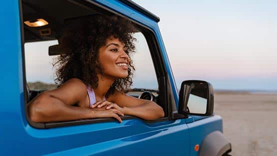 Black woman travel beach