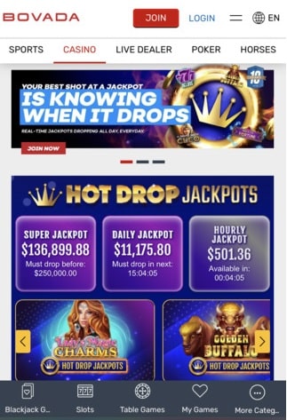 Bovada homepage